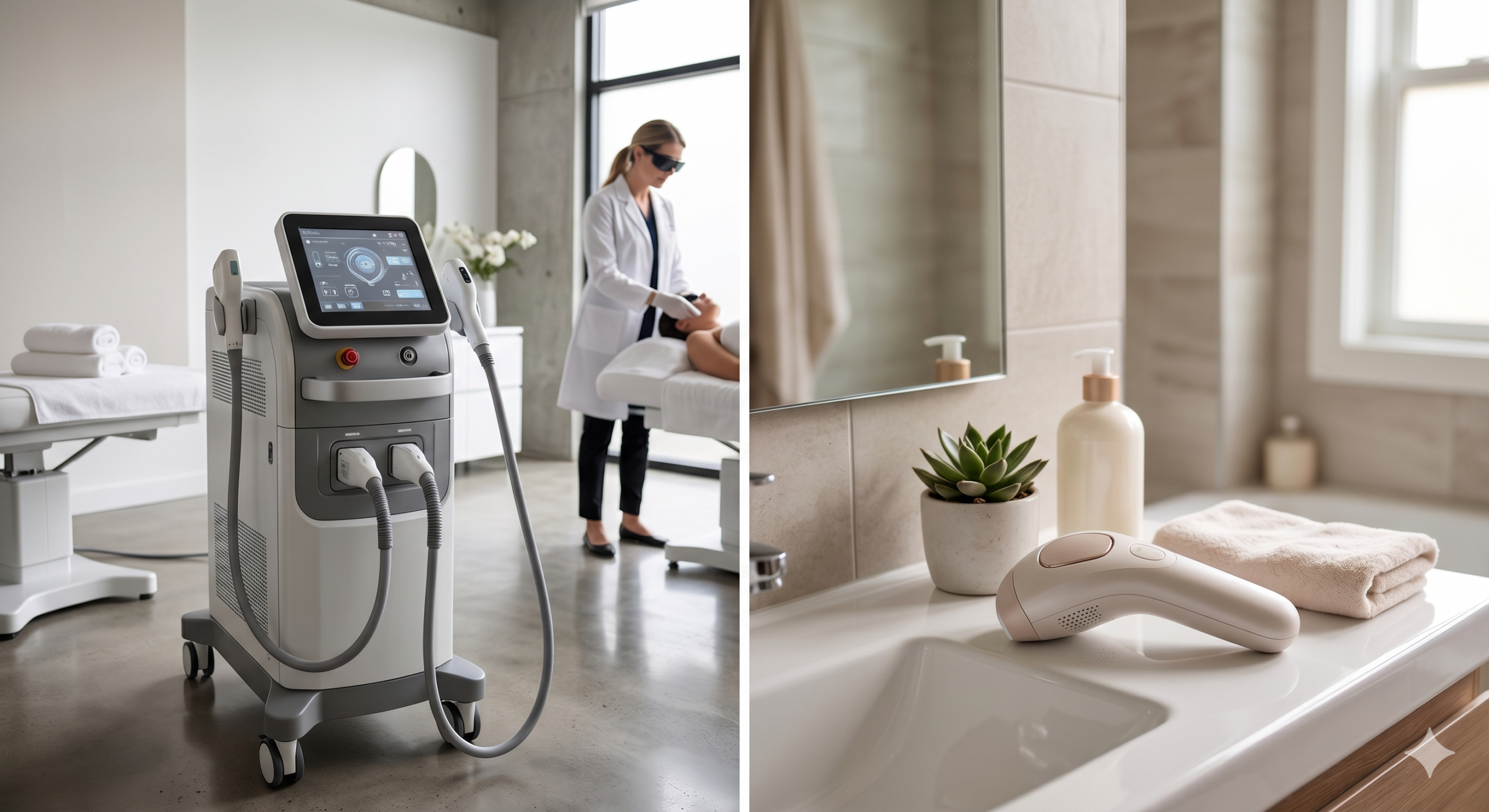 מכשיר לייזר מקצועי ומכשיר לייזר ביתי